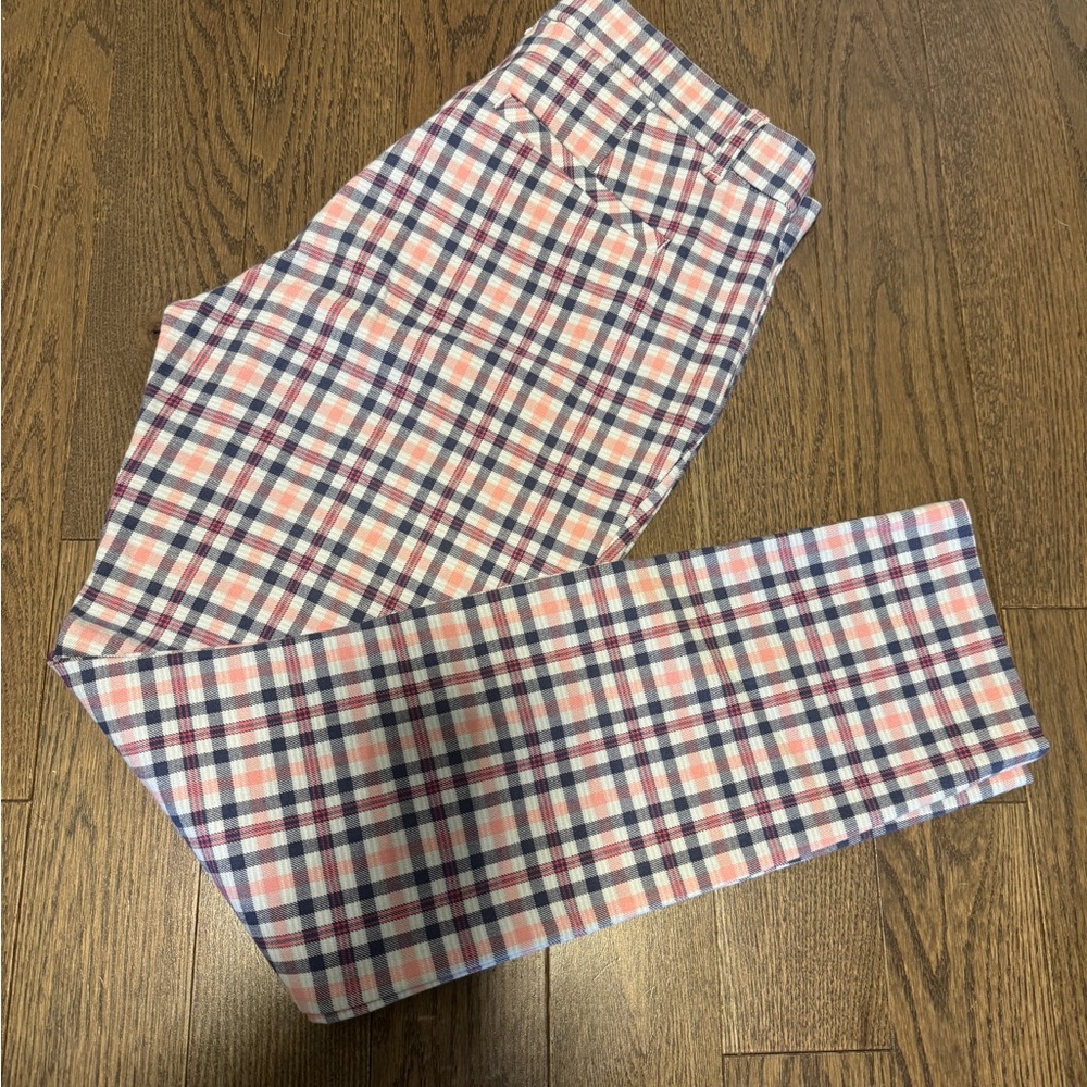 NWOT GAP Pink and Blue Plaid Skinny Ankle Pants
